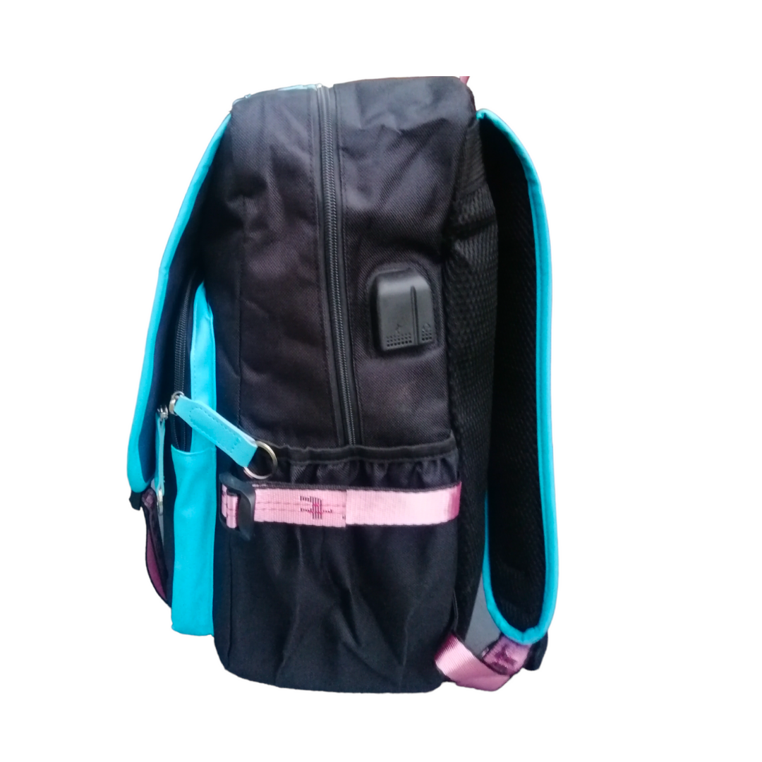 MOCHILA ESCOLAR BTS color celeste