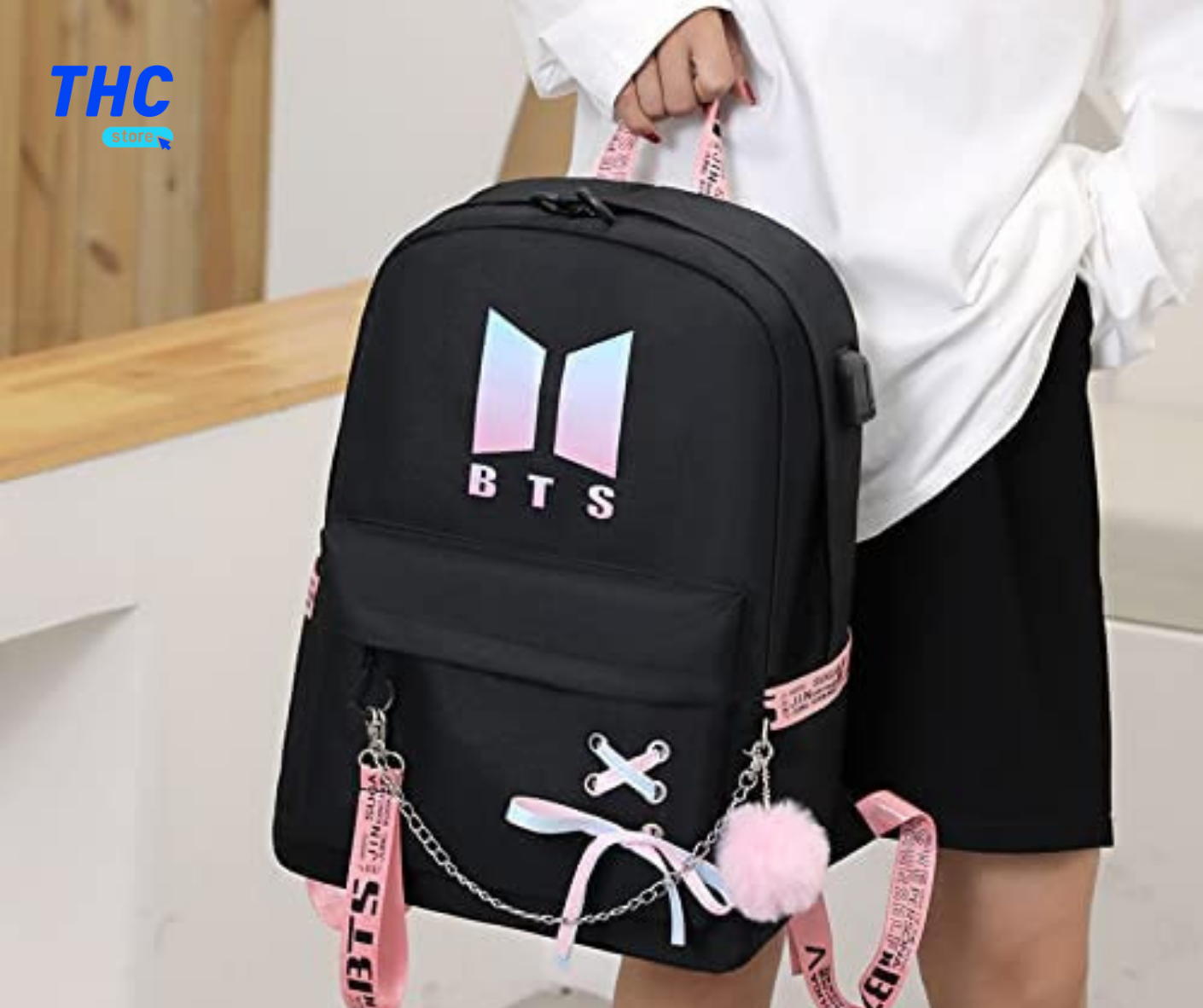 MOCHILA ESCOLAR BTS 2 COLOR NEGRO