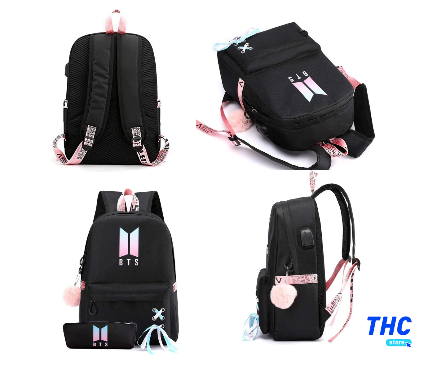 MOCHILA ESCOLAR BTS 2 COLOR NEGRO